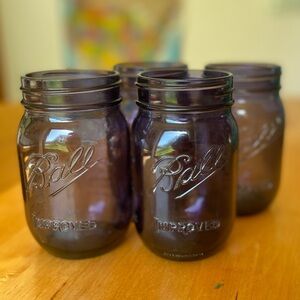 Ball Mason Jar Purple pint Heritage set of 4